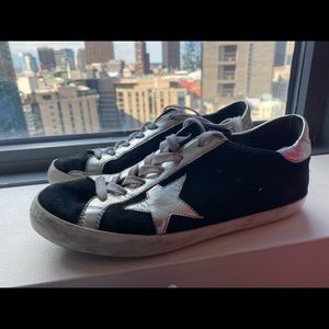 AUTHENTIC Golden Goose Black Superstar suede